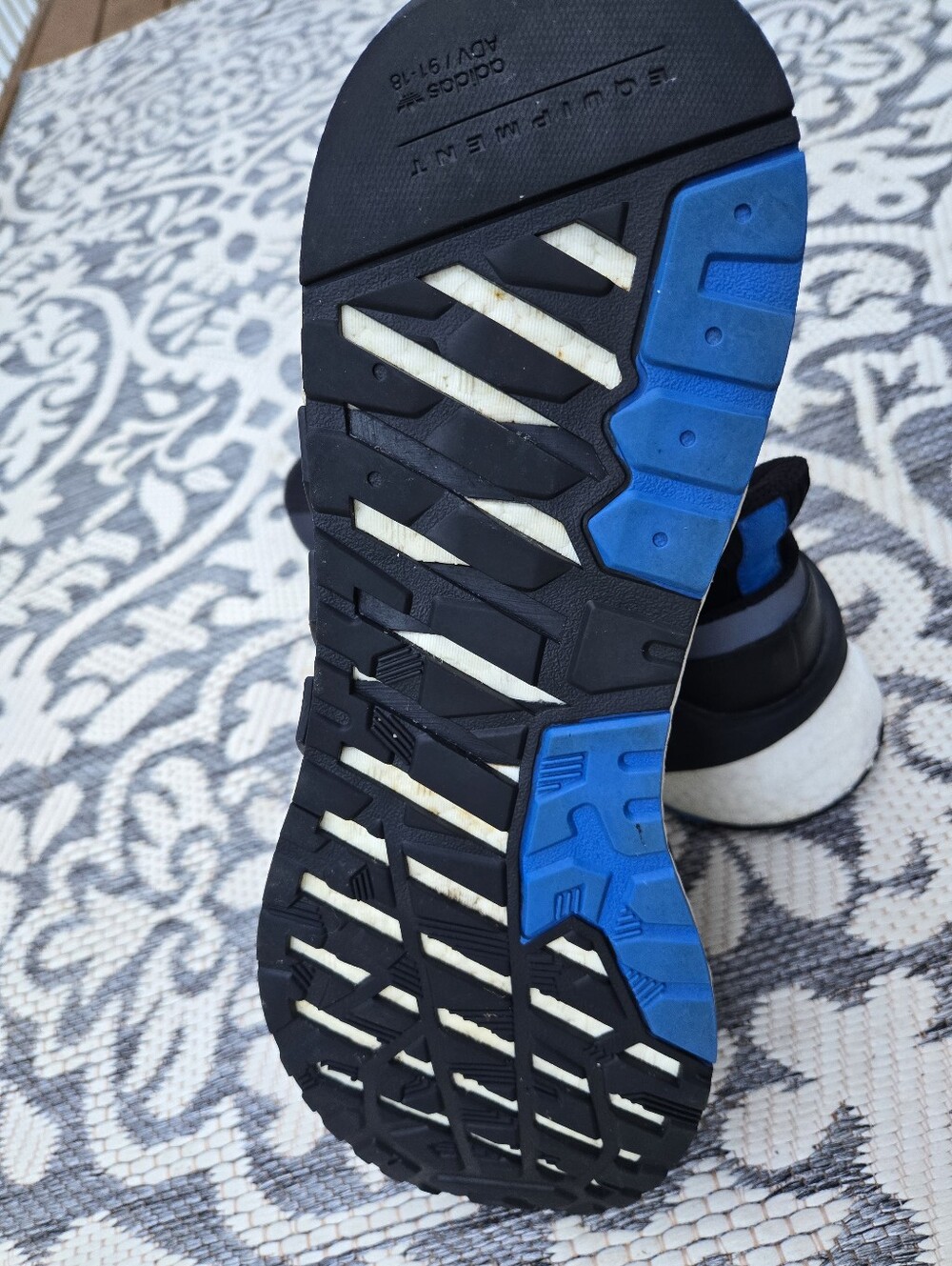 adidas Men's Black and White Sneakers with Blue Accents - Picture 6 of 9